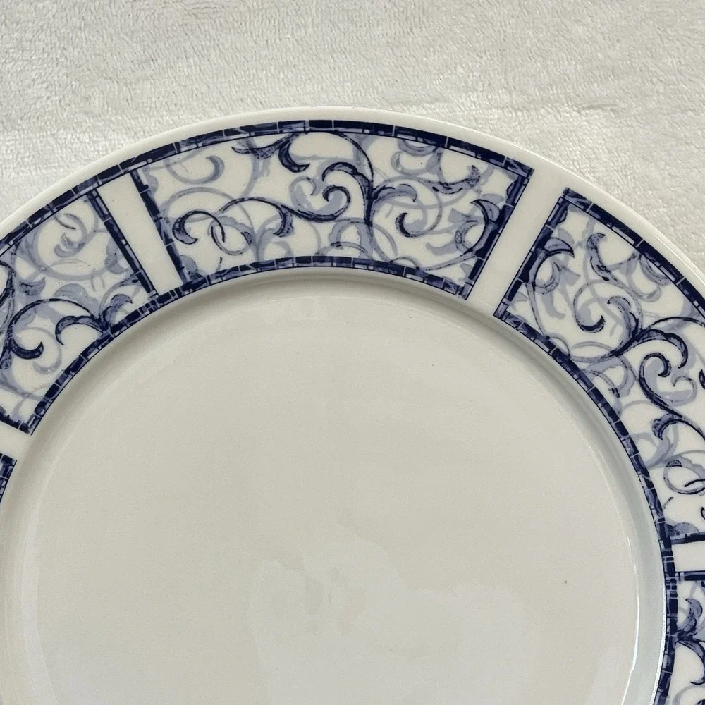 Oneida BRETON BLUE Stoneware Dinner Plate 1999 Width 10.5
